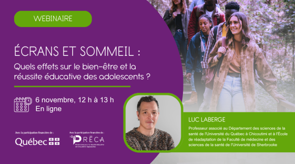 WEBINAIRE - Écrans et sommeil : quels effets sur le bien-être et la réussite éducative des adolescents ?