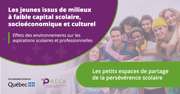 Document de présentation - Petit espace de partage de la persévérence scolaire CSSCS | Les jeunes issus de milieux à faible capital scolaire, socioéconomique et culturel : Effets des environnements sur les aspirations scolaires et professionnelles