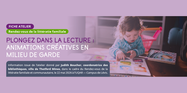Fiche | Atelier - Plongez dans la lecture : animations créatives en milieu de garde