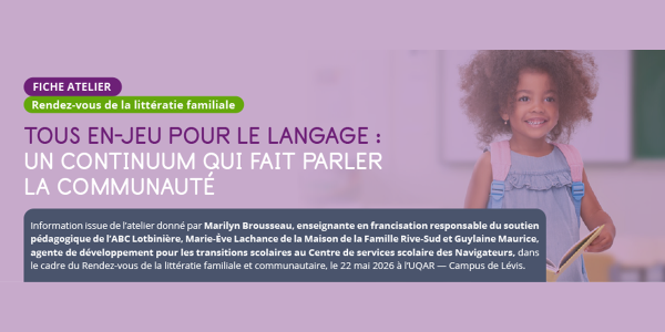 Fiche | Atelier - Tous EN-JEU pour le langage : un continuum qui fait parler la communauté